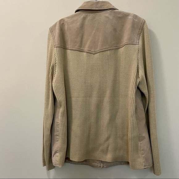 Coldwater Creek Plus Size Beige Western Suede Sweater Jacket Size 18 - Picture 3 of 7